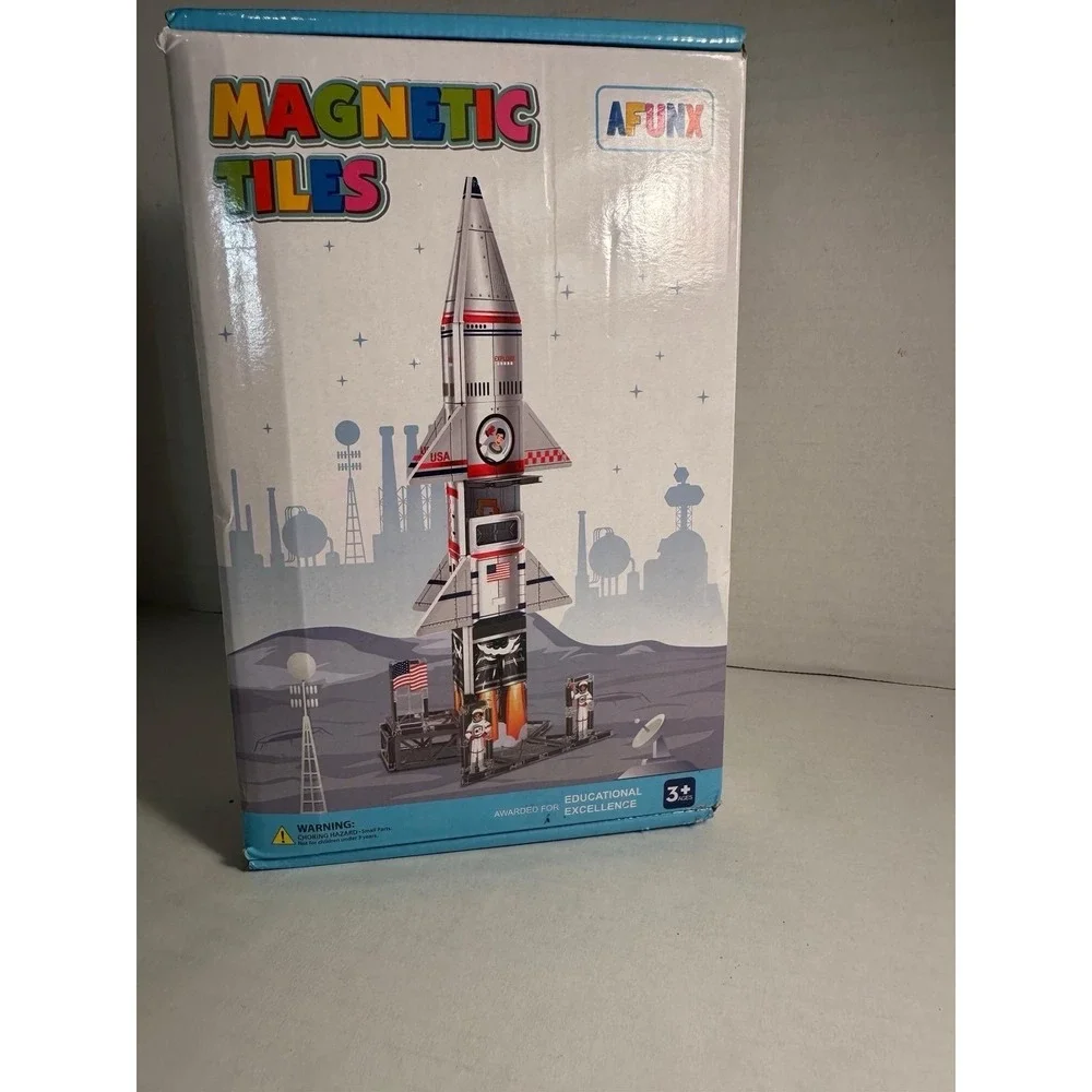 AFUNX Magnetic Tiles Rocket Space Educational Building Set 3+ FY180T-60 2025